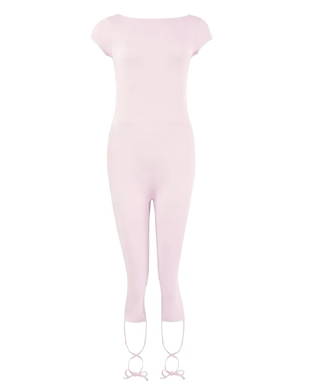 Lace Back Tie Capri Unitard - Rose sold by My Mum Made It