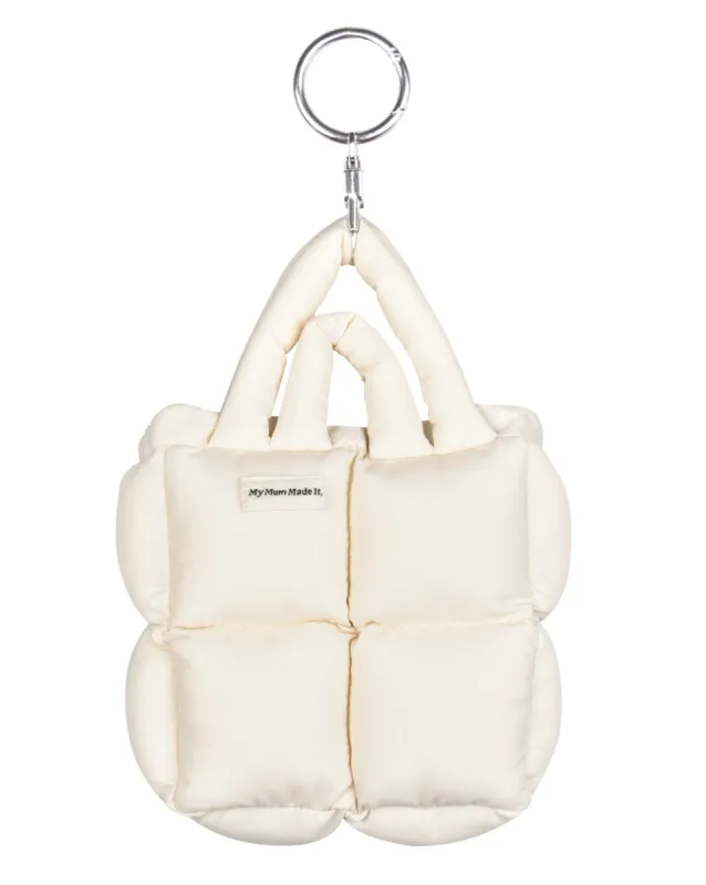 Puffer Mini Keychain Bag - Cream sold by My Mum Made It