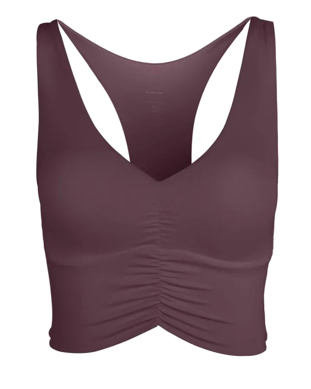 Liberated Sports Crop - Chocolate Cherry sold by My Mum Made It