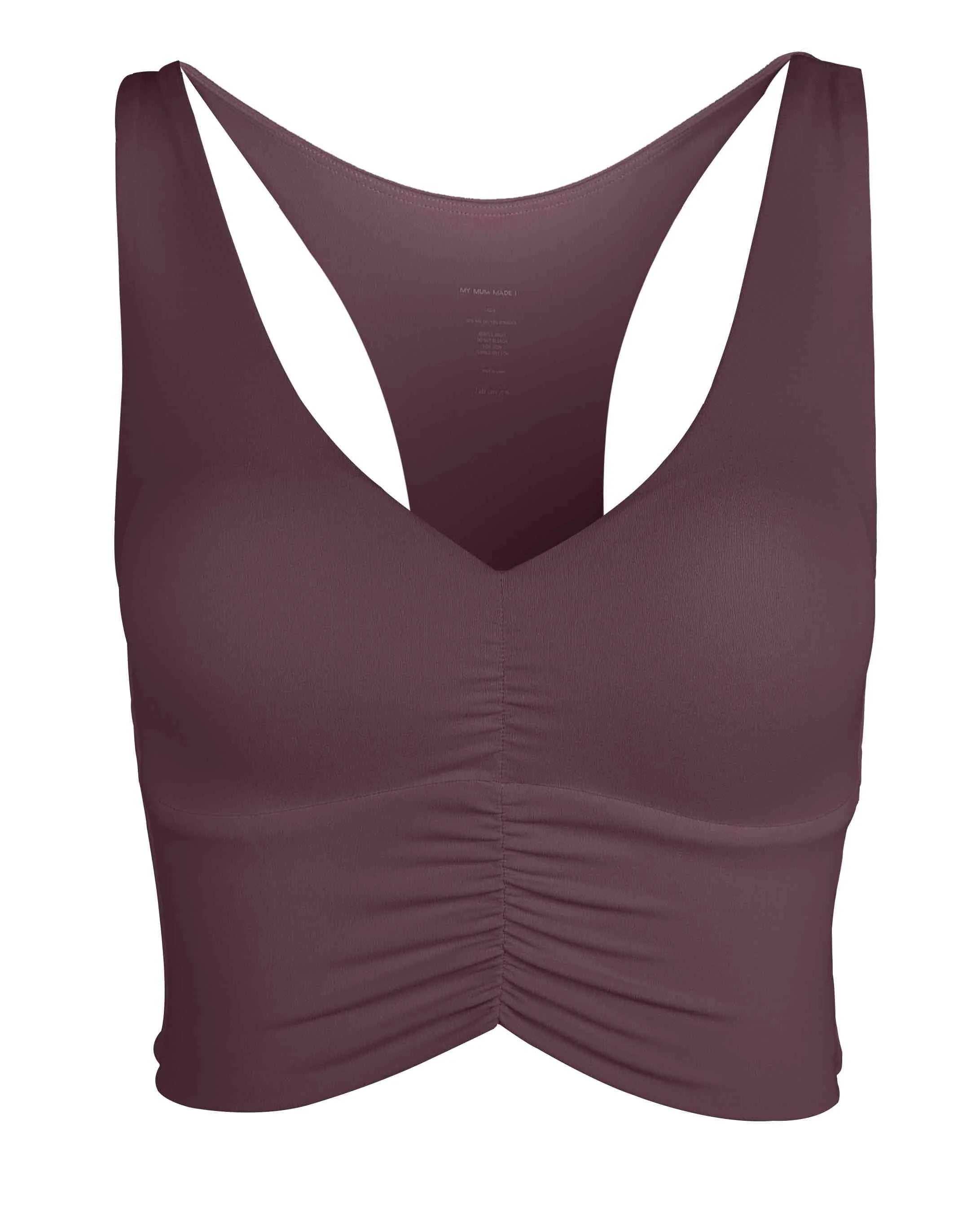 Liberated Sports Crop - Chocolate Cherry sold by My Mum Made It