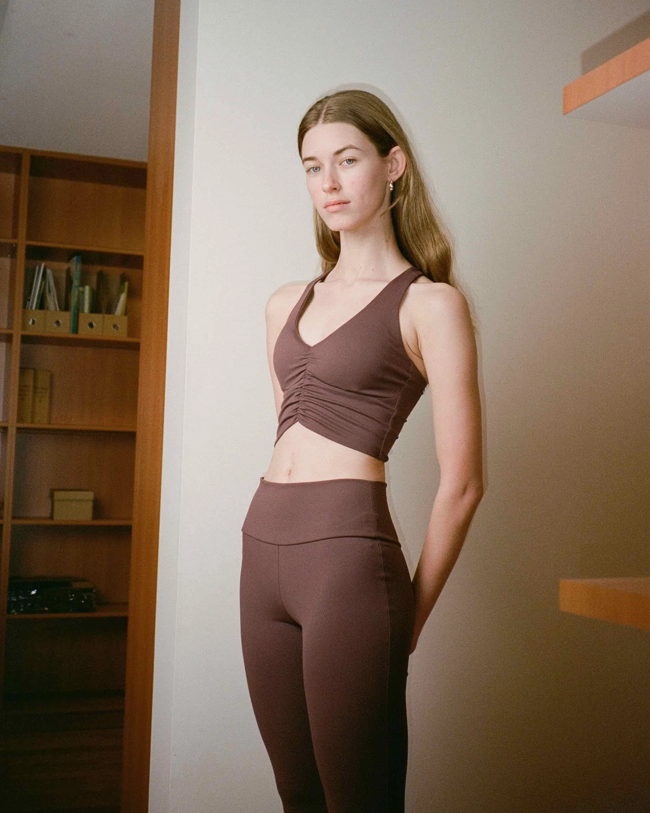 Liberated Sports Crop - Chocolate Cherry sold by My Mum Made It product image thumbnail 3