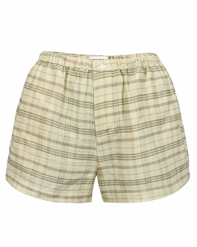 Gauze Mini Boxers - Garden Bed Check sold by My Mum Made It