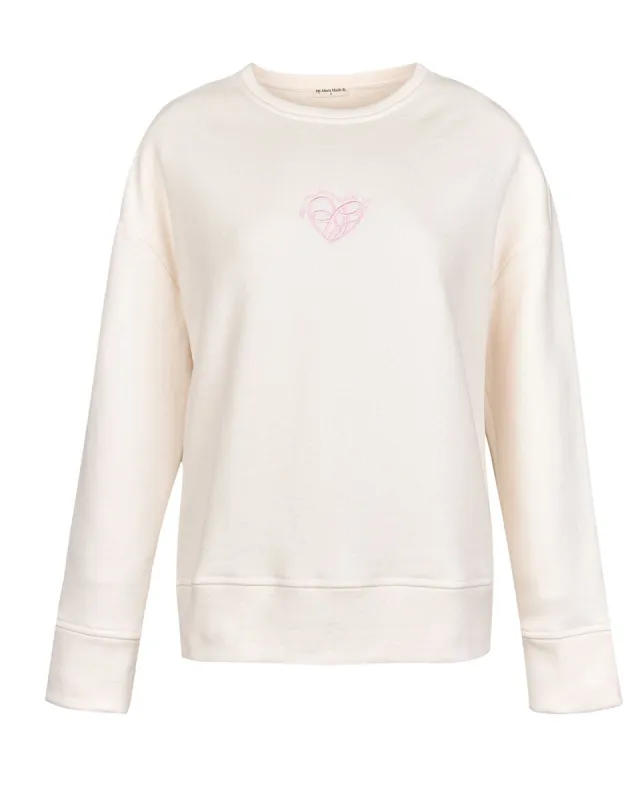 Heart Logo Crew Neck Sweater - Cream sold by My Mum Made It