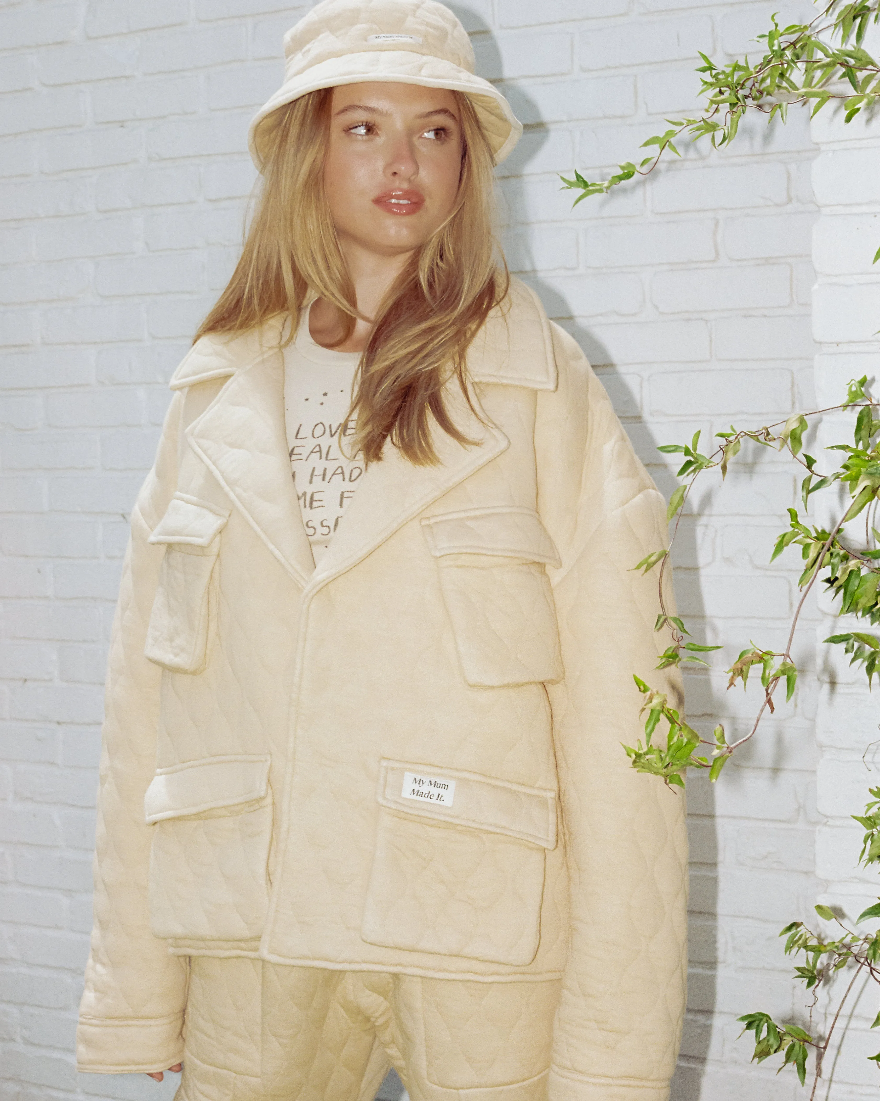 Quilted Bucket Hat - Sand sold by My Mum Made It product image thumbnail 5