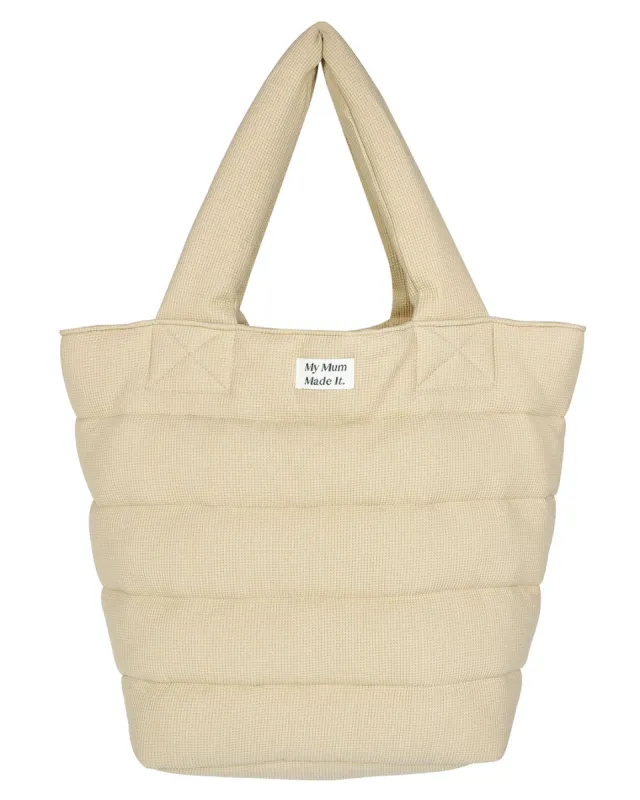 Waffle Quilted Tote Bag - Sand sold by My Mum Made It