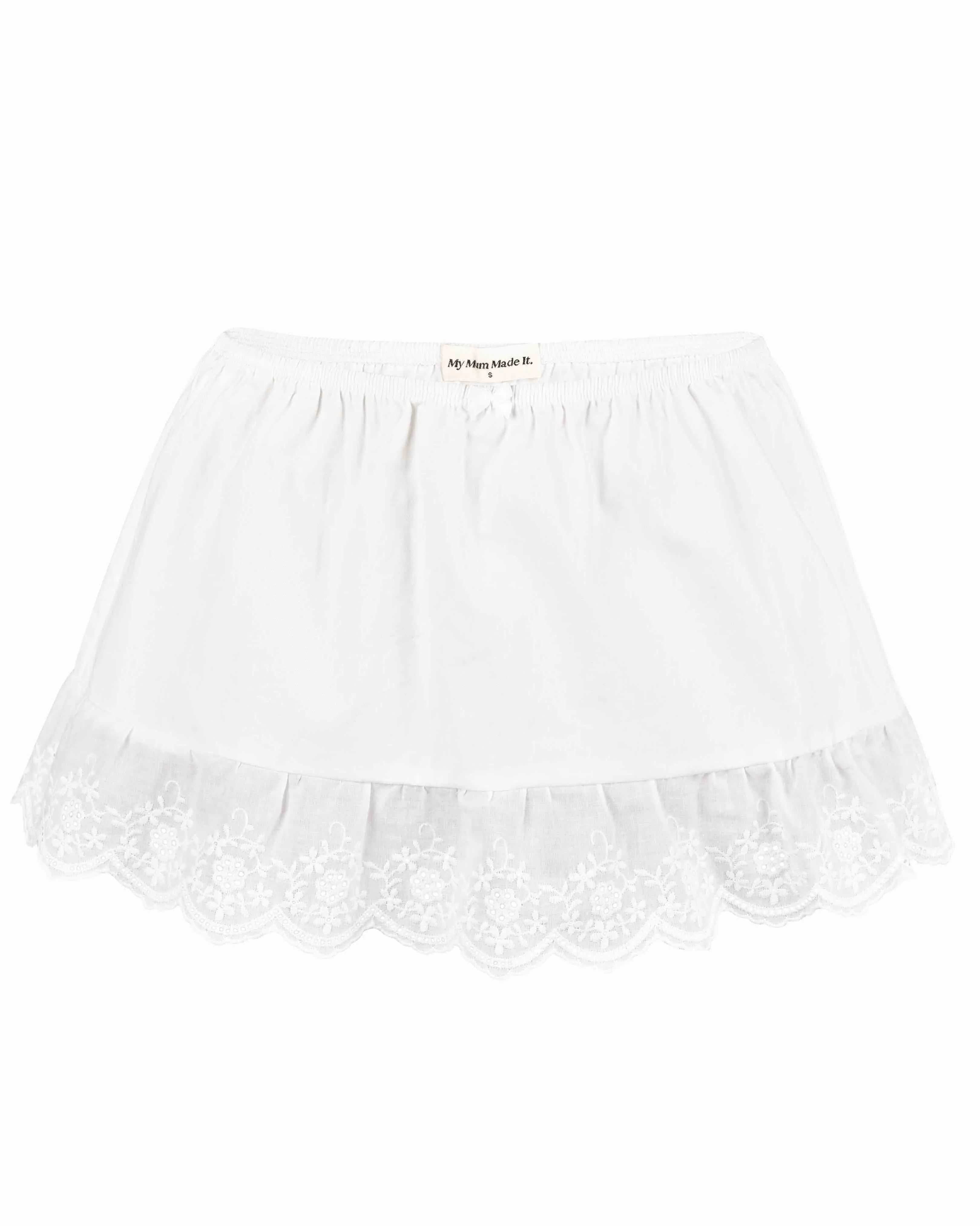 Lace Mini Skirt - White sold by My Mum Made It
