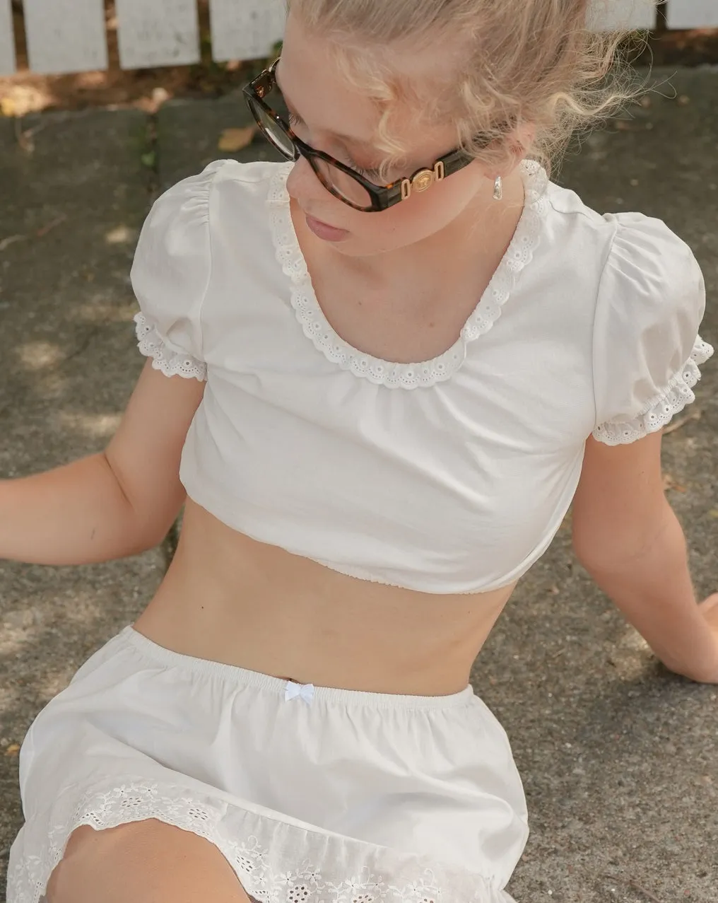 Lace Mini Skirt - White sold by My Mum Made It product image thumbnail 5