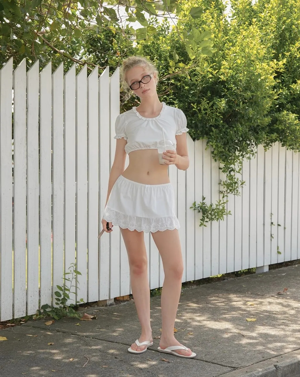 Lace Mini Skirt - White sold by My Mum Made It product image thumbnail 3