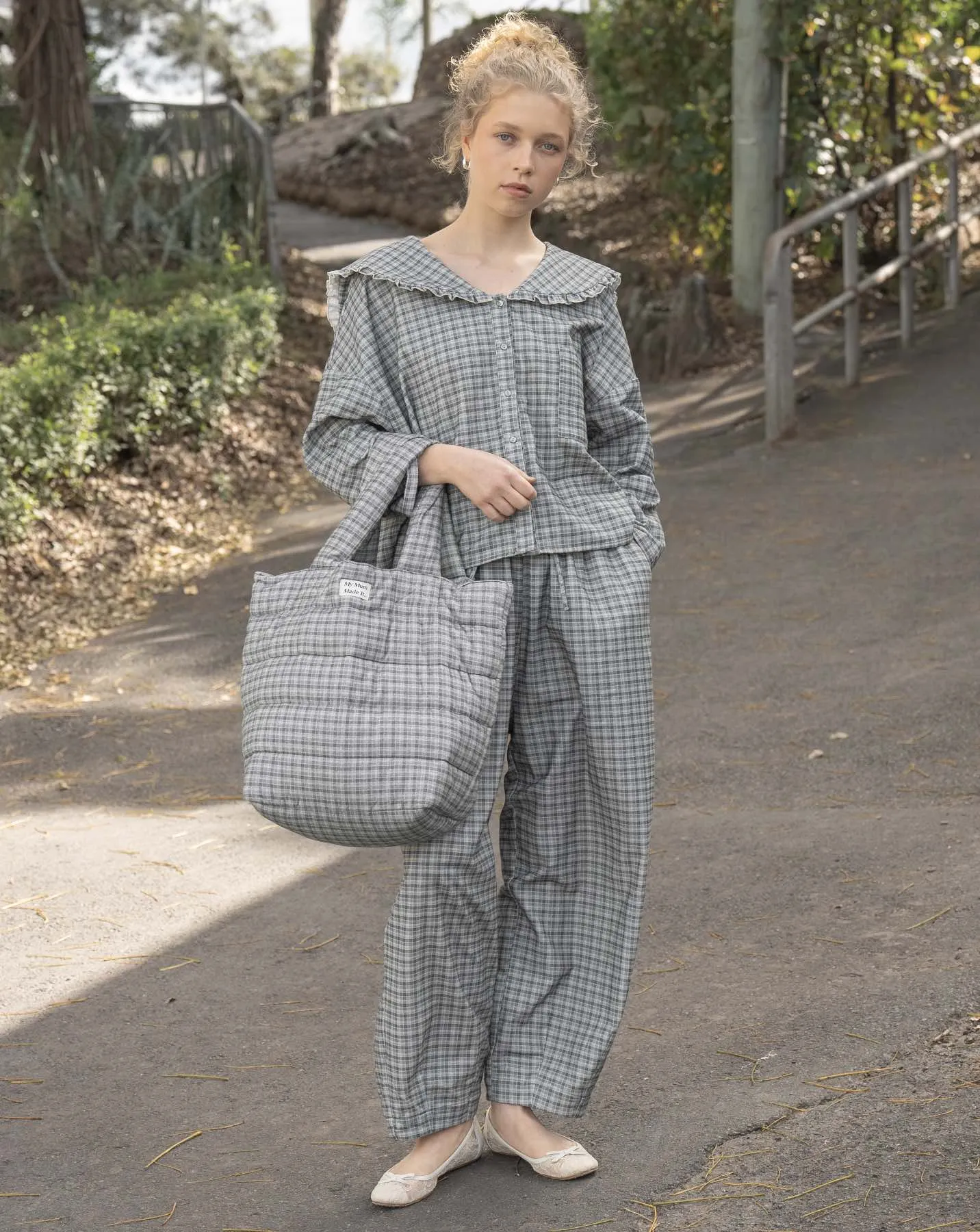 Sweetie Blouse - Faded Blue Flannel sold by My Mum Made It product image thumbnail 2