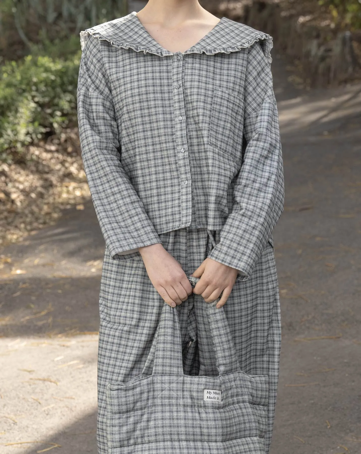 Sweetie Blouse - Faded Blue Flannel sold by My Mum Made It product image thumbnail 4