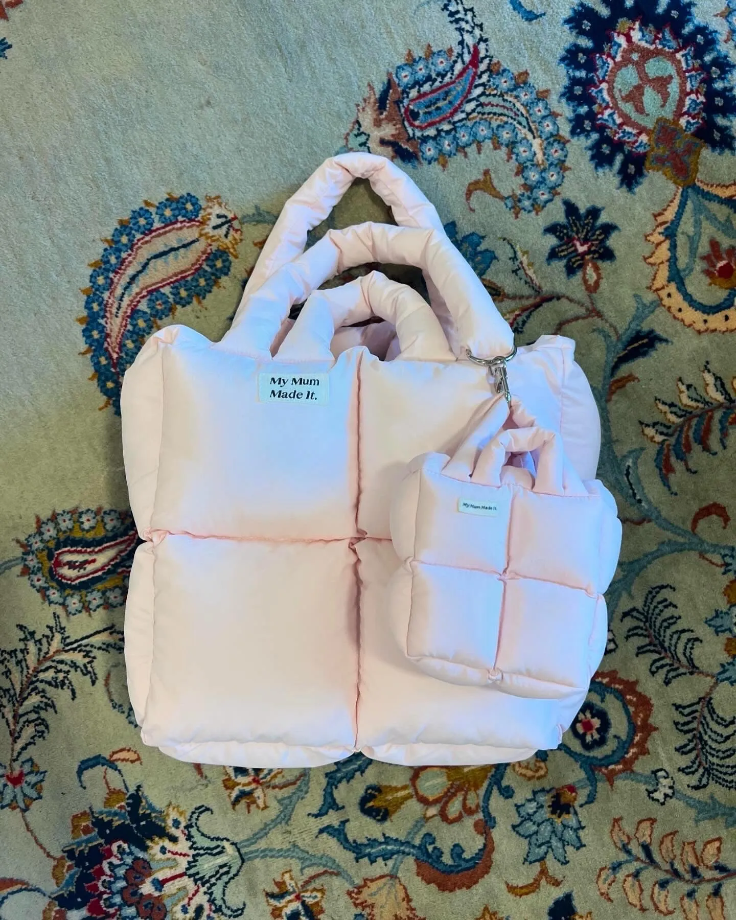 Puffer Mini Keychain Bag - Pink sold by My Mum Made It product image thumbnail 5