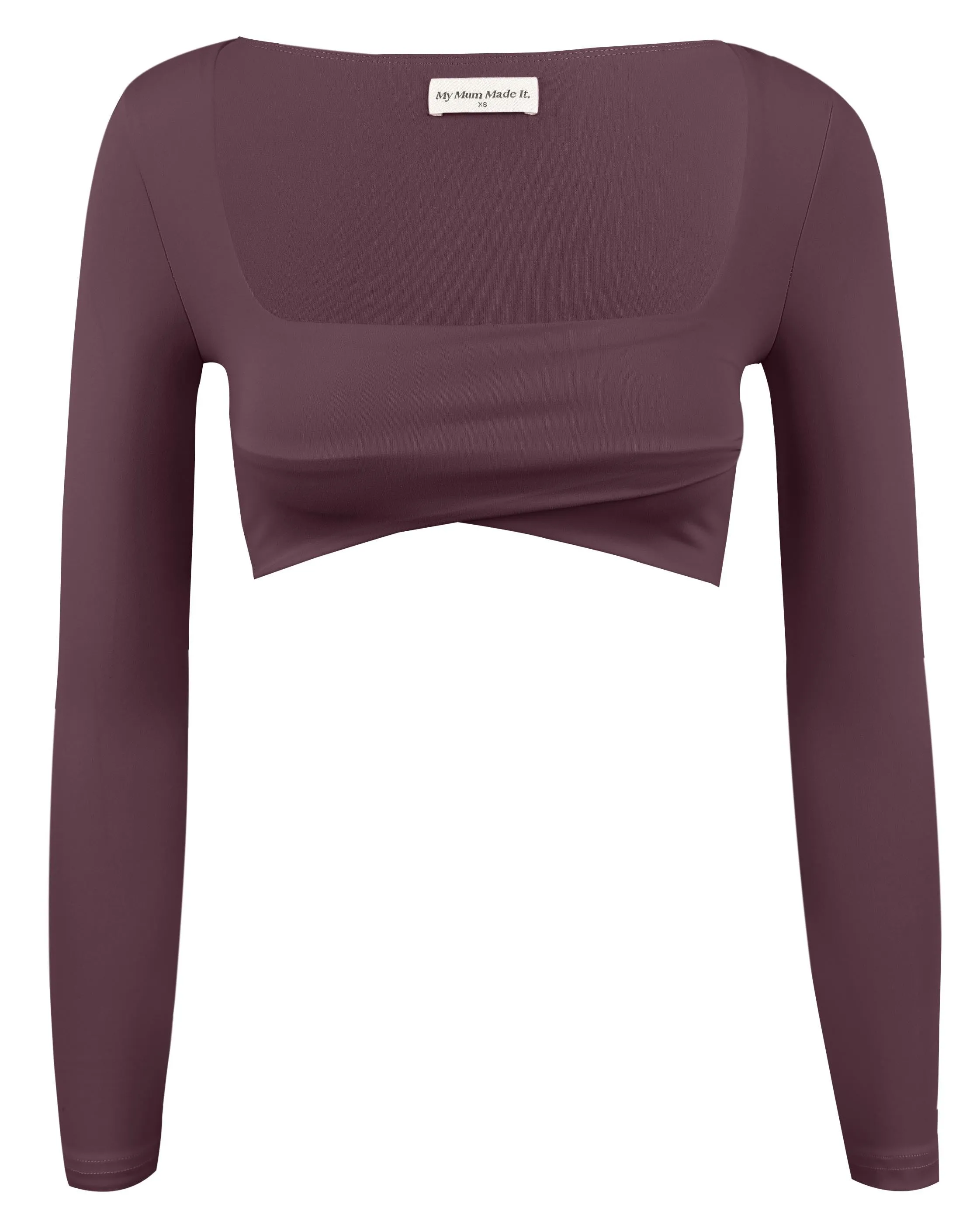 Infinity Long Sleeve Sports Crop - Chocolate Cherry sold by My Mum Made It