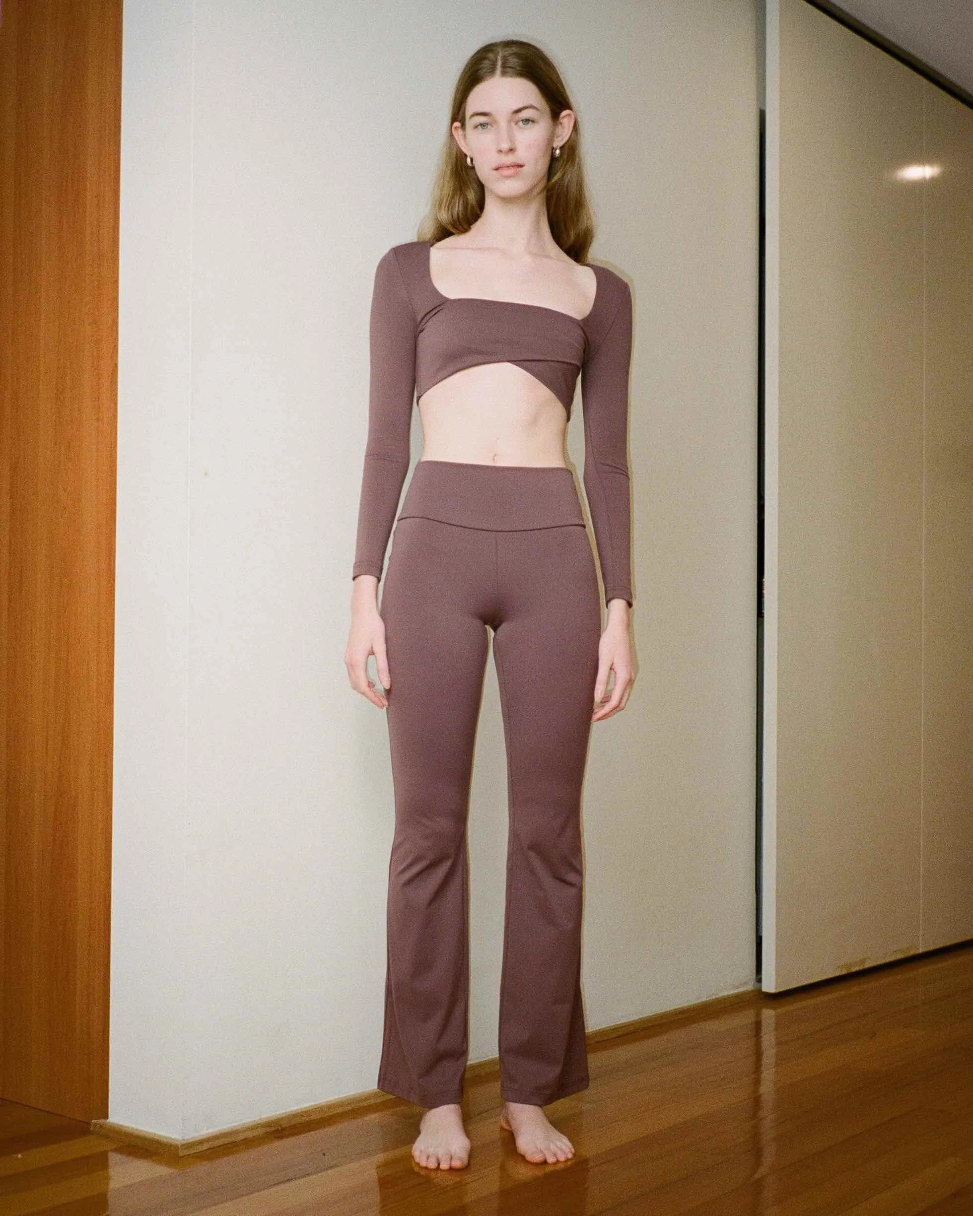 Infinity Long Sleeve Sports Crop - Chocolate Cherry sold by My Mum Made It product image thumbnail 4