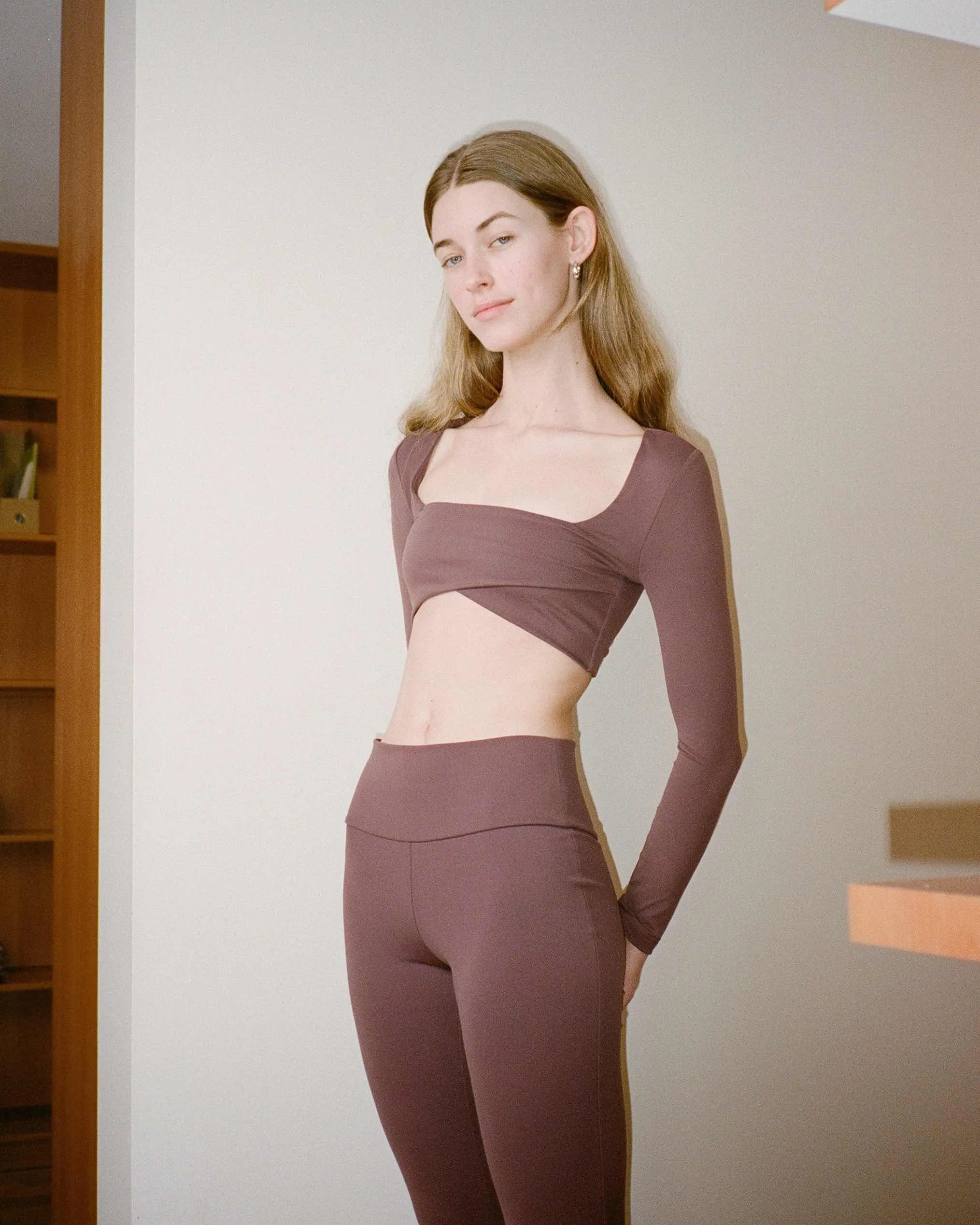 Infinity Long Sleeve Sports Crop - Chocolate Cherry sold by My Mum Made It product image thumbnail 3