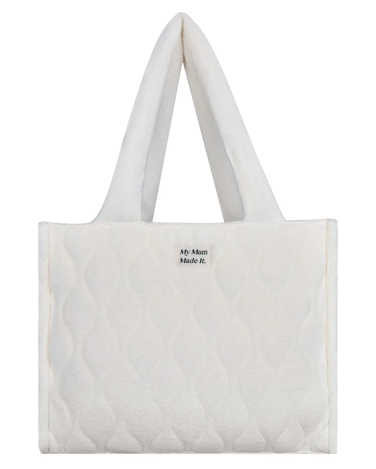 Organic Terry Quilted Tote Bag - Off White sold by My Mum Made It