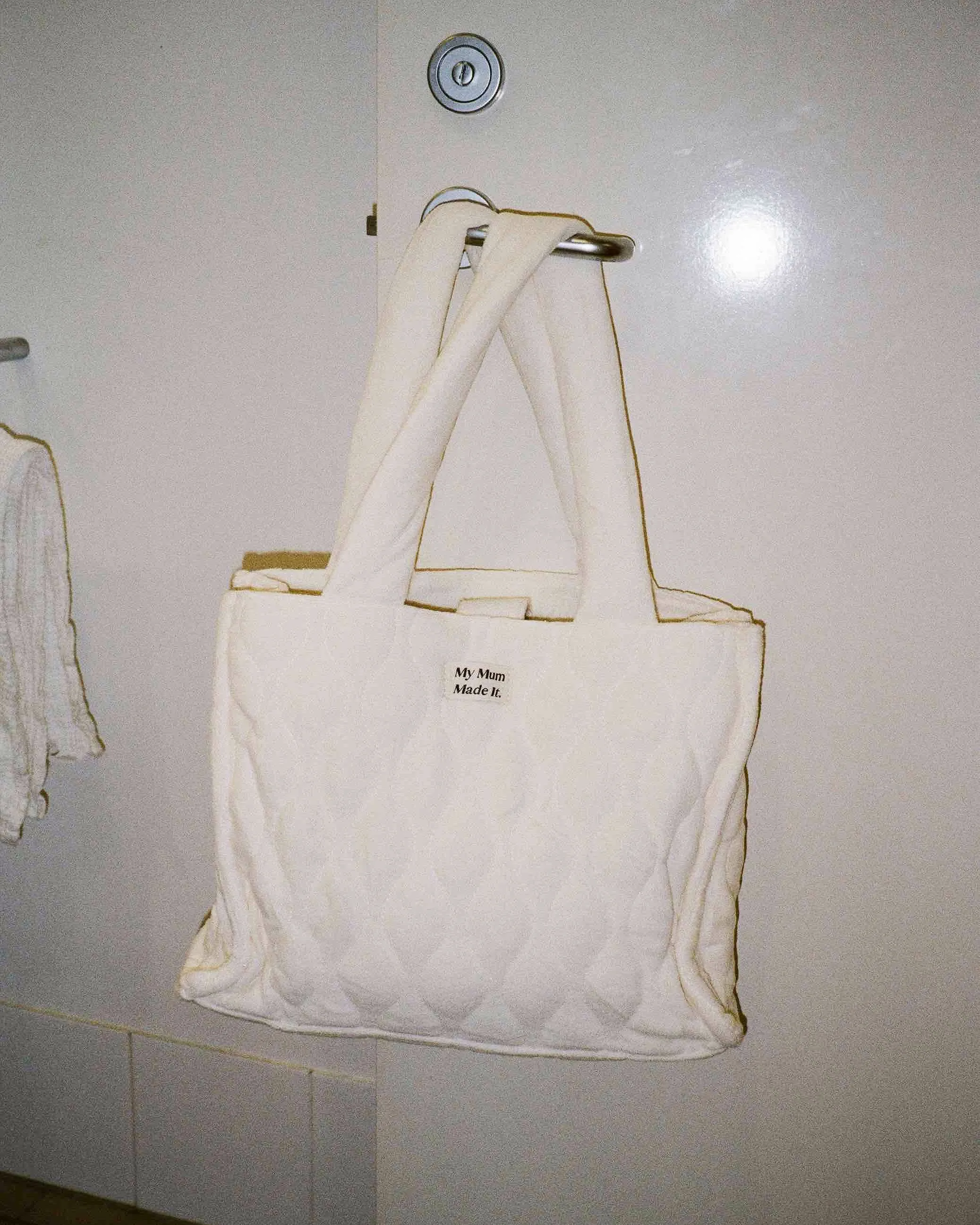 Organic Terry Quilted Tote Bag - Off White sold by My Mum Made It product image thumbnail 2