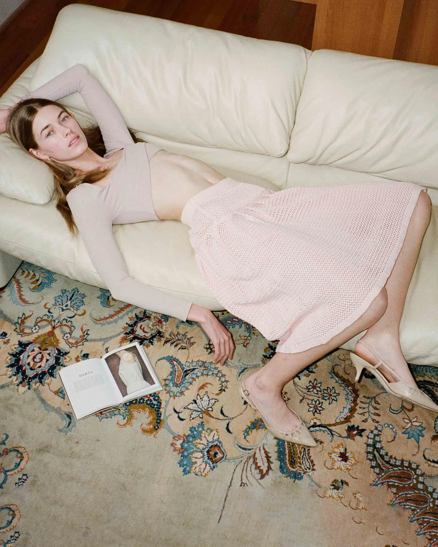 Crochet Pleat Midi Skirt - Soft Pink sold by My Mum Made It product image thumbnail 2