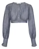 Linen Gather Blouse - Denim Blue sold by My Mum Made It