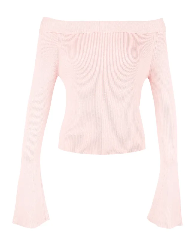 Soft Knit Off-Shoulder Top - Soft Pink sold by My Mum Made It