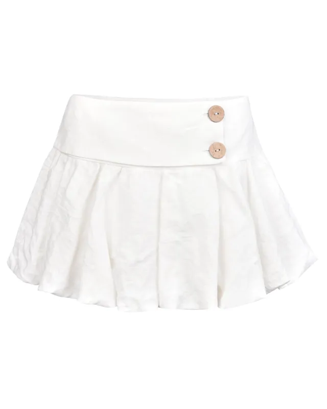 Bubble Hem Mini Skirt - White sold by My Mum Made It