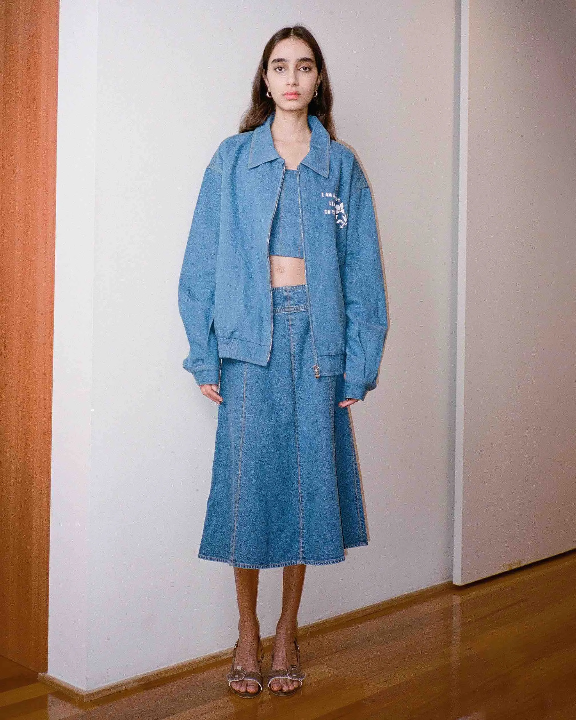 Print Denim Oversized Jacket - Darkwash sold by My Mum Made It product image thumbnail 3