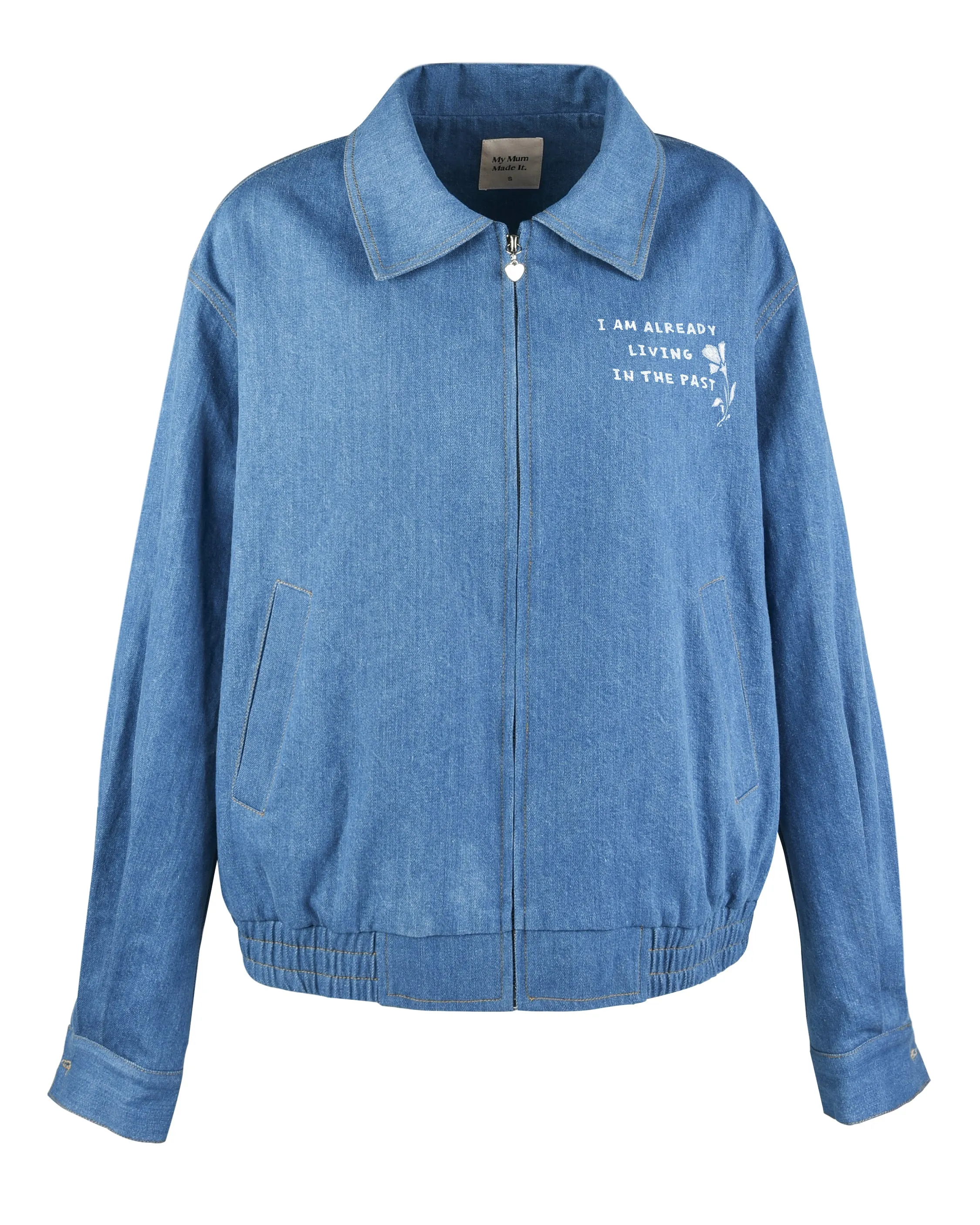 Print Denim Oversized Jacket - Darkwash sold by My Mum Made It