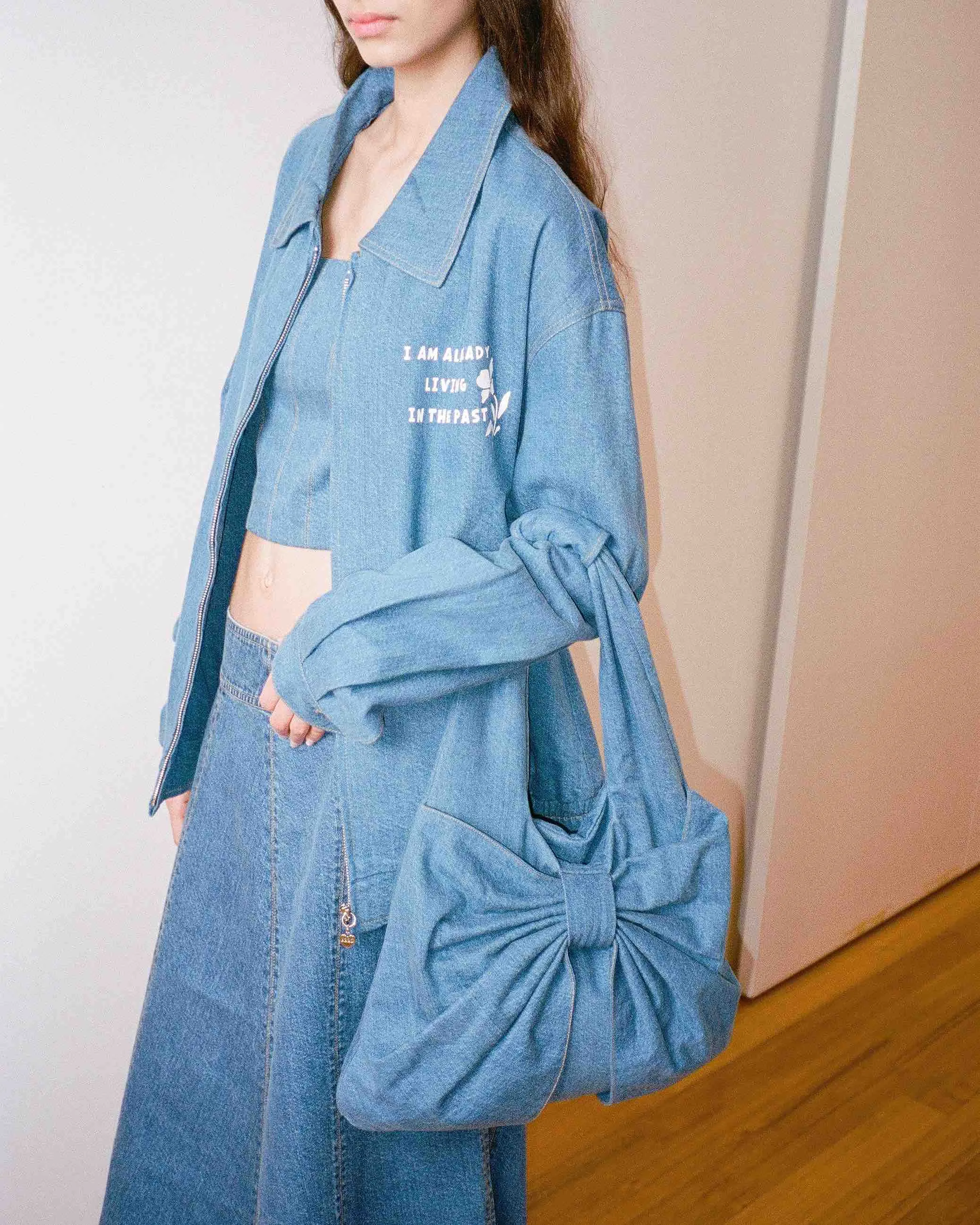 Print Denim Oversized Jacket - Darkwash sold by My Mum Made It product image thumbnail 4