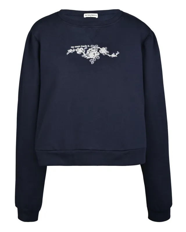 Rosette Logo Crewneck - Navy sold by My Mum Made It