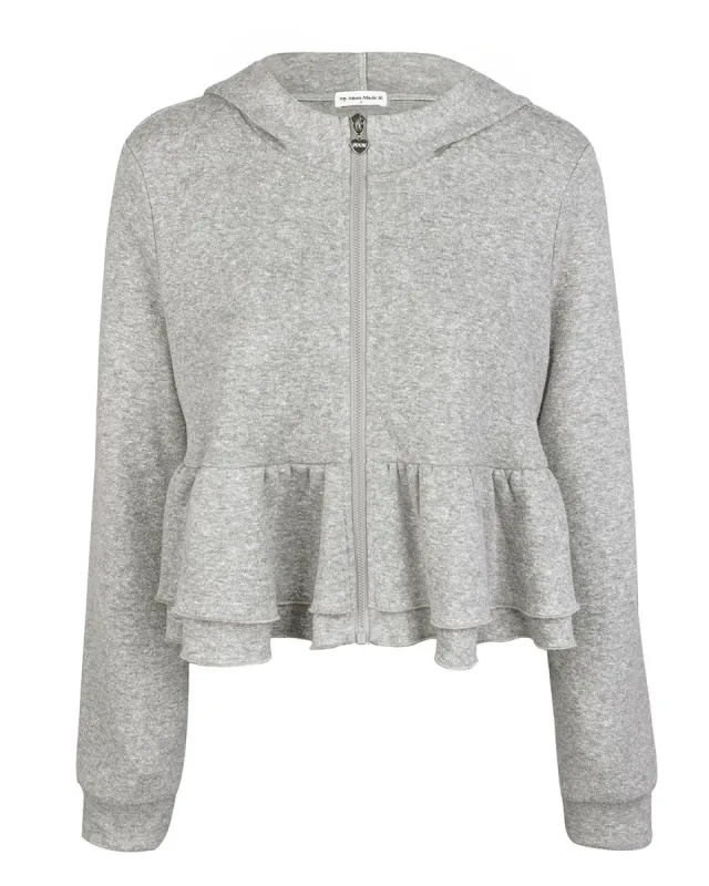 Frill Hoodie - Grey sold by My Mum Made It