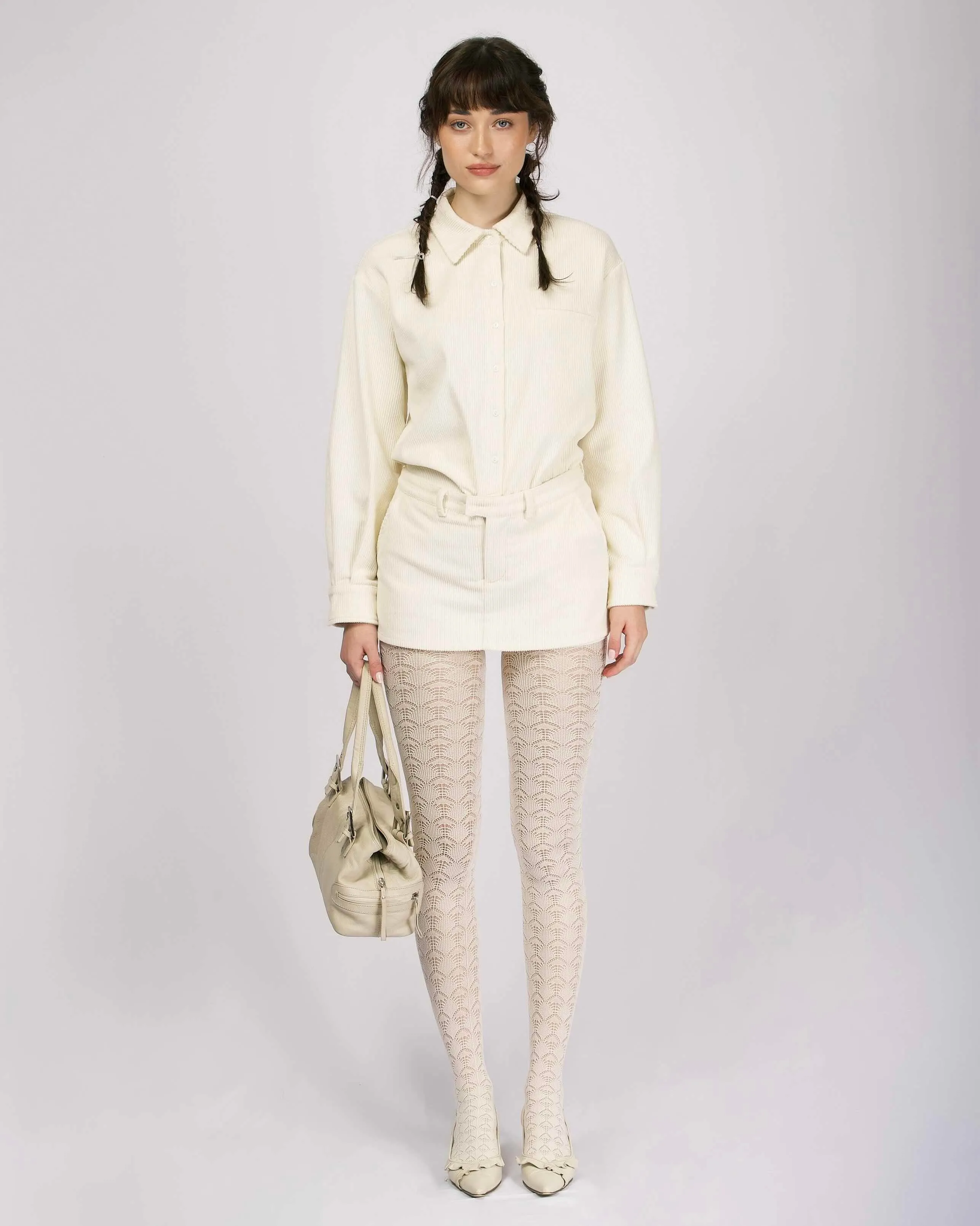 Cord Long Sleeve Shirt - Cream sold by My Mum Made It product image thumbnail 3