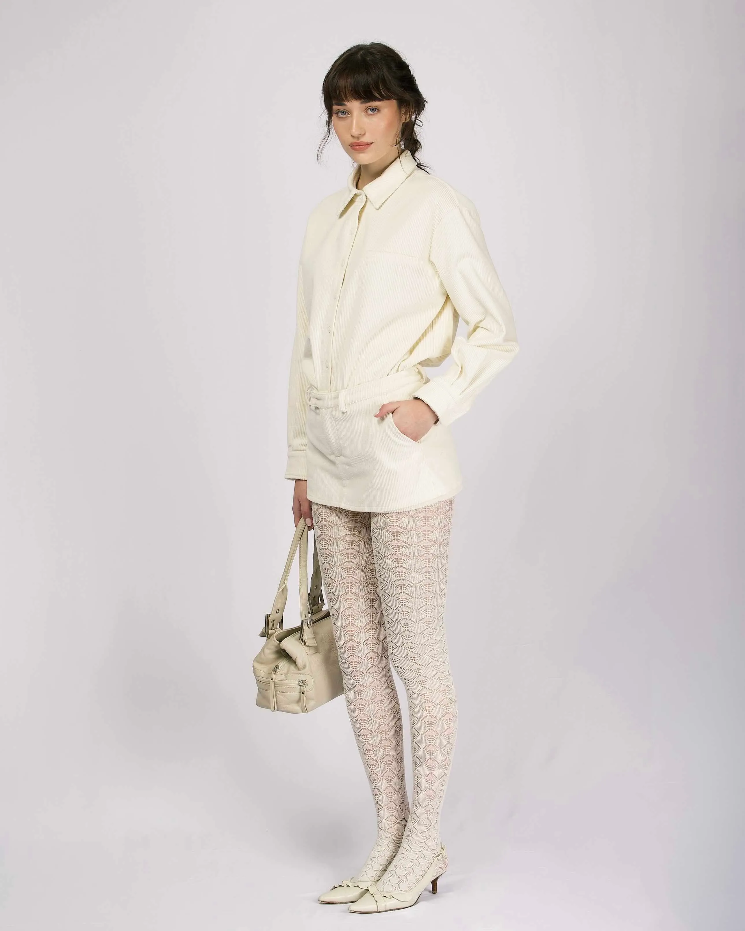 Cord Long Sleeve Shirt - Cream sold by My Mum Made It product image thumbnail 4