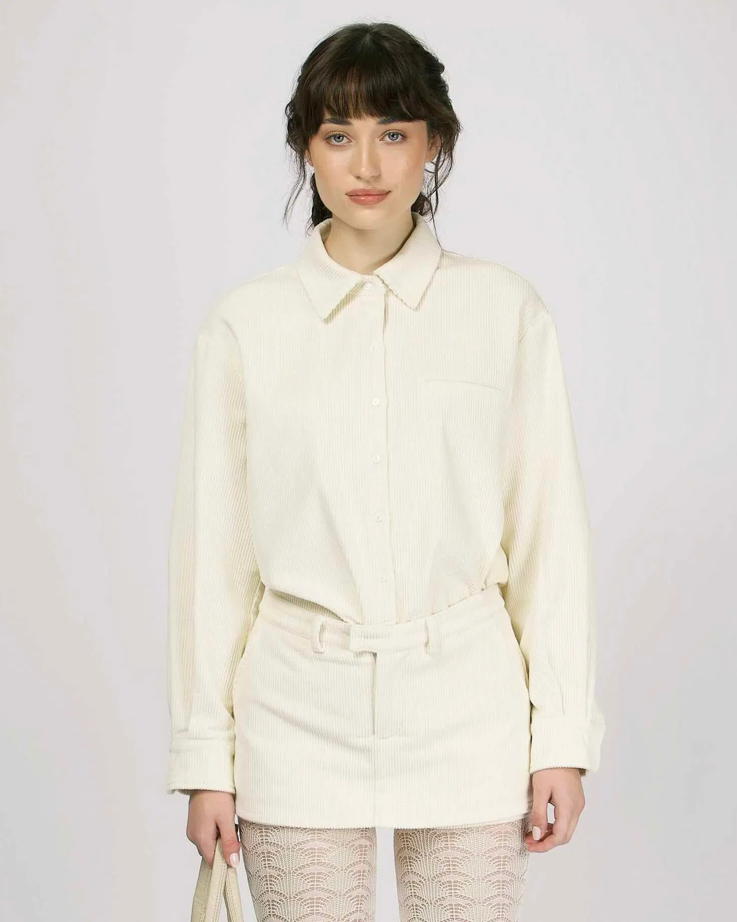 Cord Long Sleeve Shirt - Cream sold by My Mum Made It product image thumbnail 2
