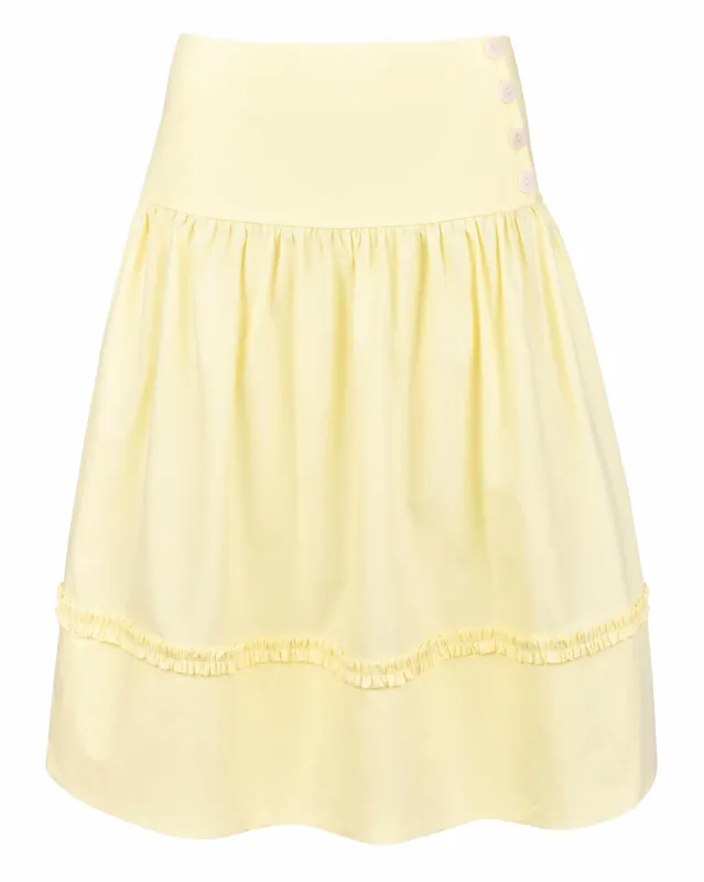 Ruche Button Midi Skirt - Citrine sold by My Mum Made It