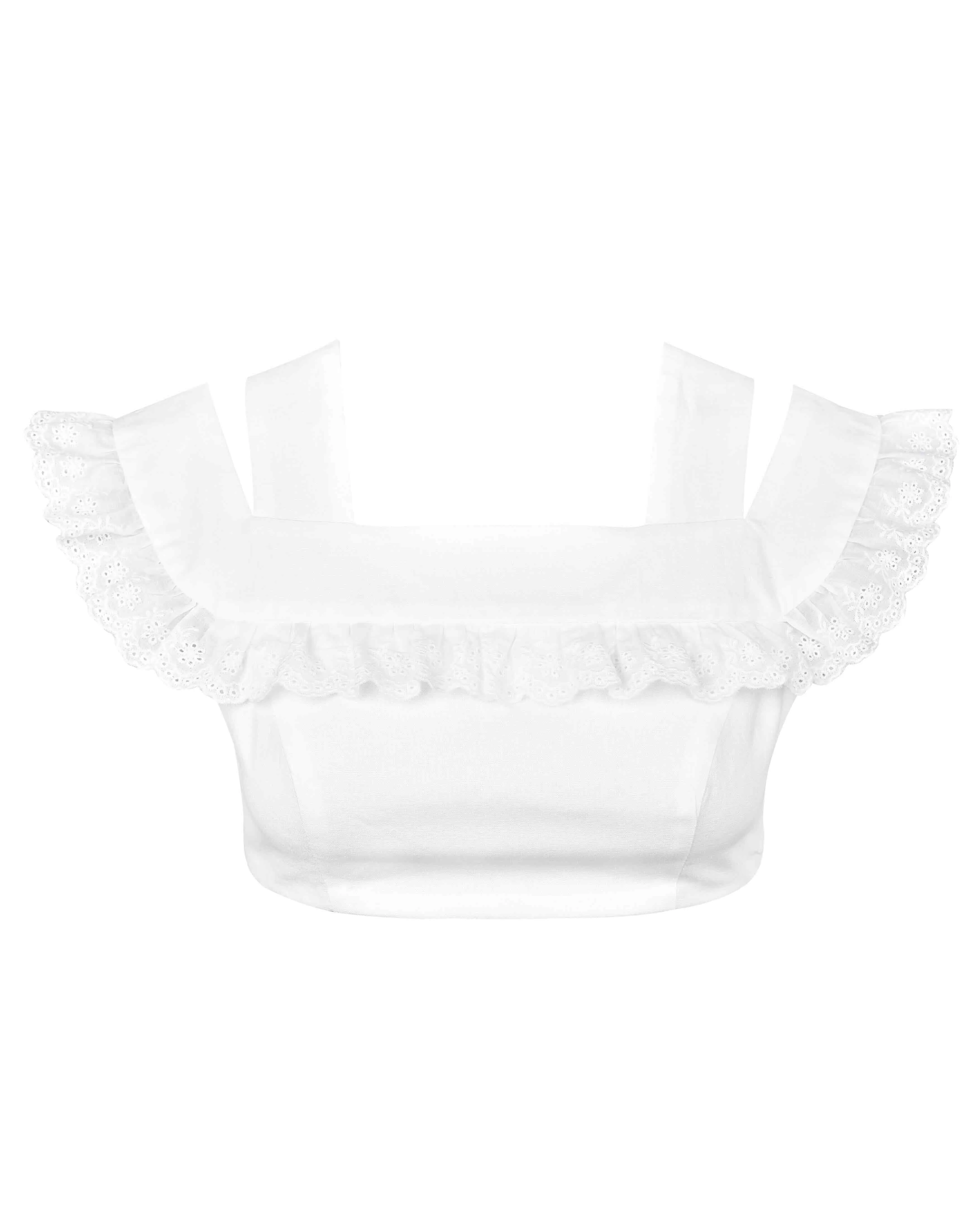 Lace Cut Crop - White sold by My Mum Made It