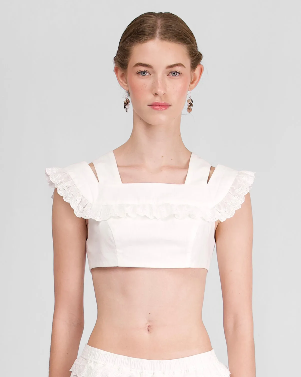 Lace Cut Crop - White sold by My Mum Made It product image thumbnail 2