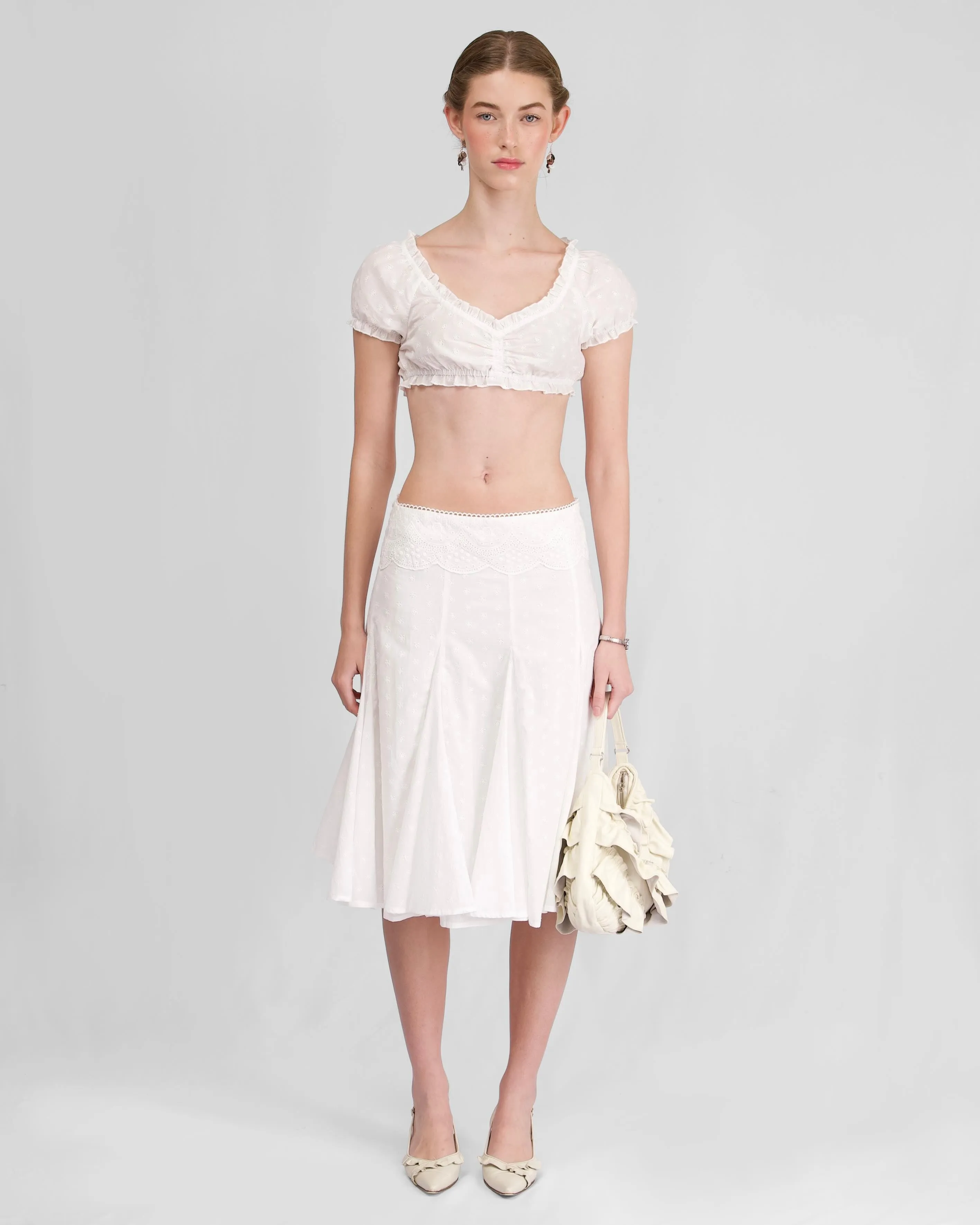 Eyelet Puff Sleeve Crop sold by My Mum Made It product image thumbnail 3