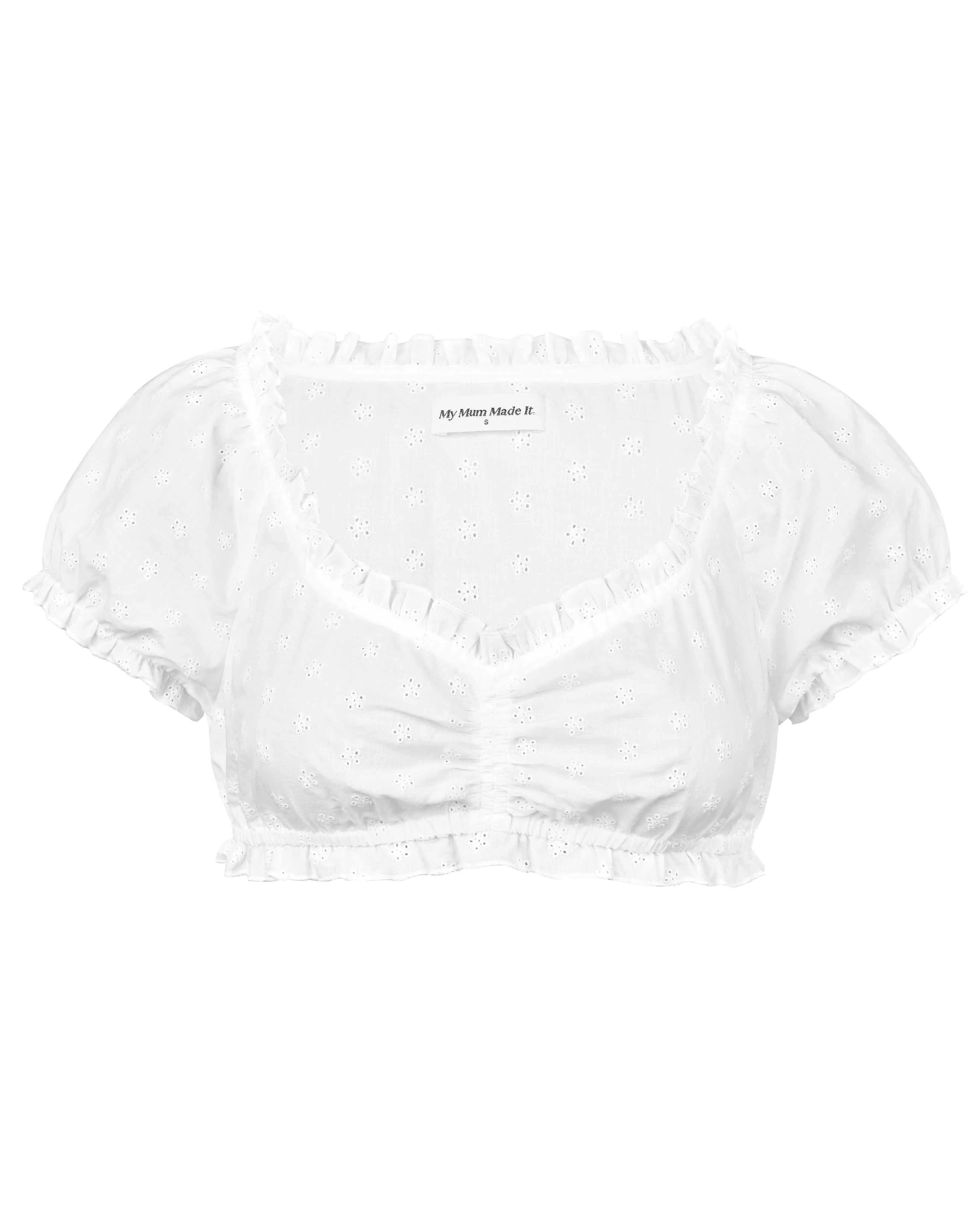 Eyelet Puff Sleeve Crop sold by My Mum Made It