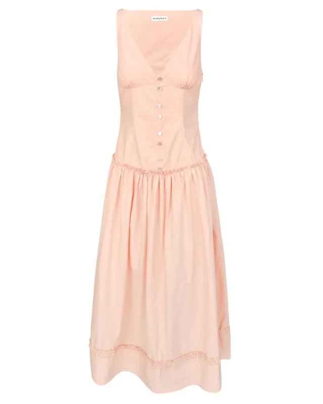 Button Maxi Dress - Peach sold by My Mum Made It
