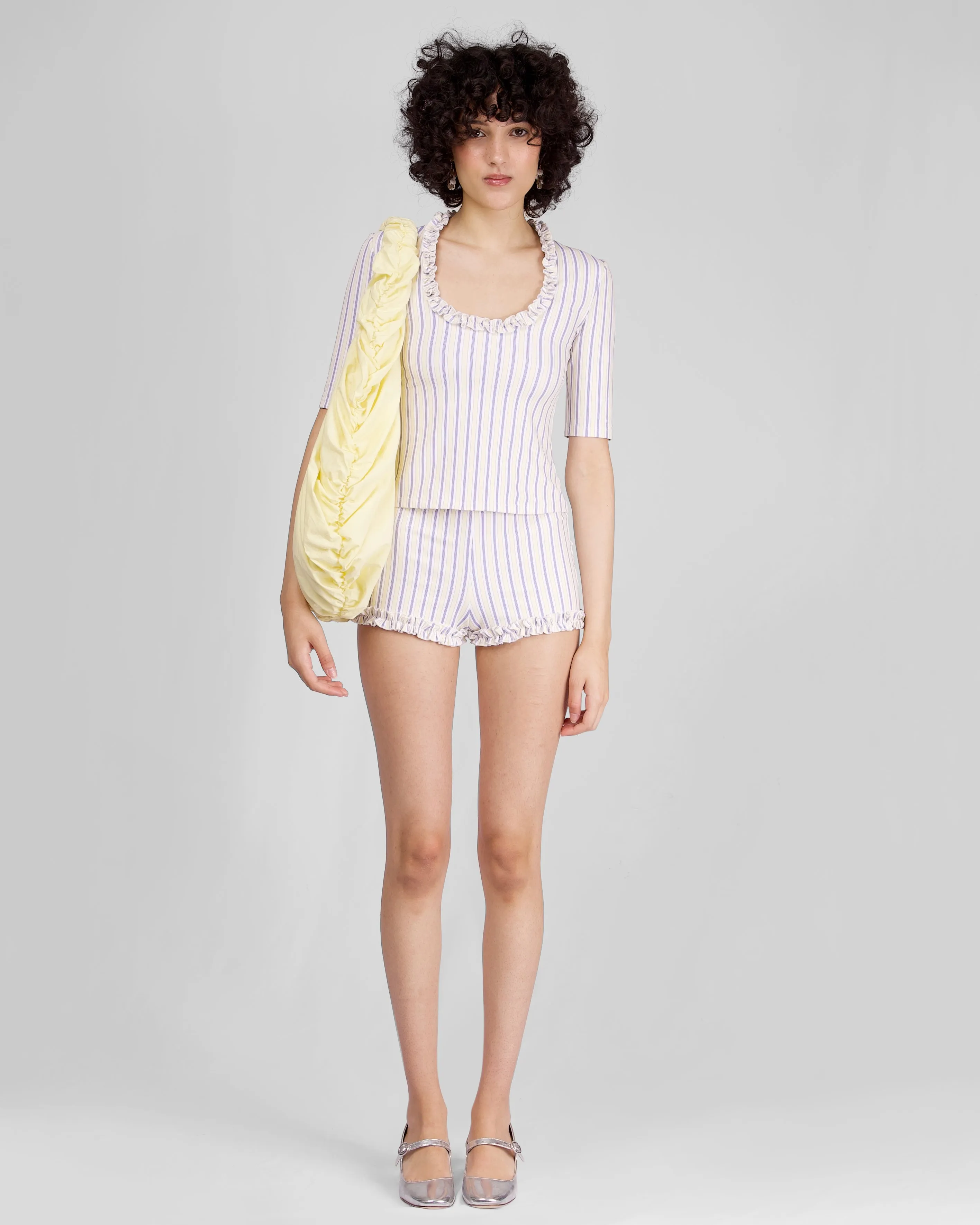 Ruffle Beach Shorts - Pacific Stripe sold by My Mum Made It product image thumbnail 3