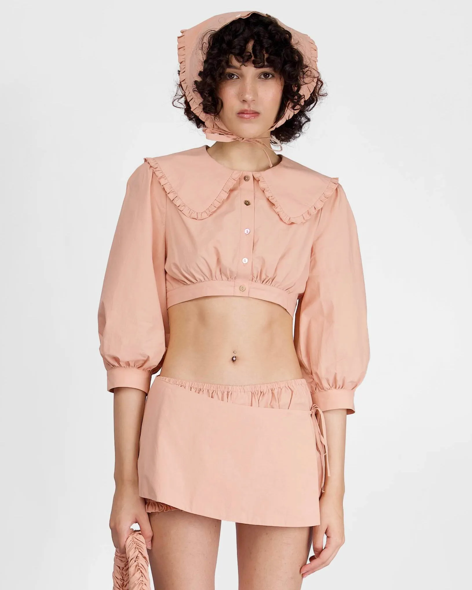 Collar Crop Blouse - Peach sold by My Mum Made It product image thumbnail 2