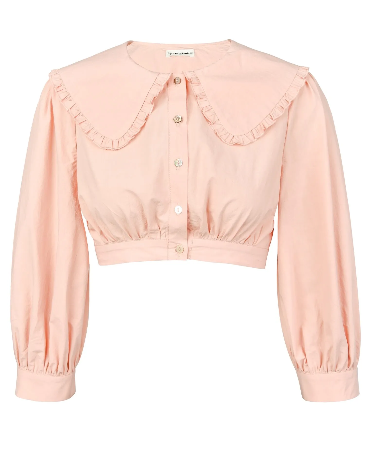 Collar Crop Blouse - Peach sold by My Mum Made It