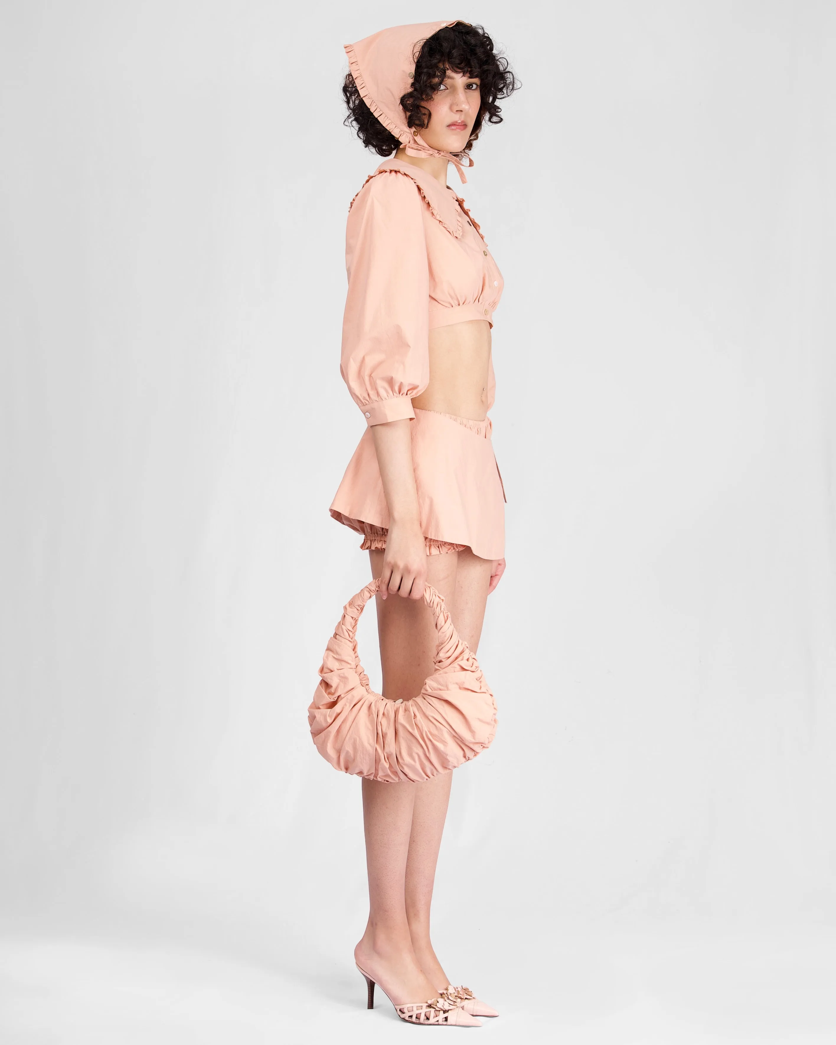 Collar Crop Blouse - Peach sold by My Mum Made It product image thumbnail 4