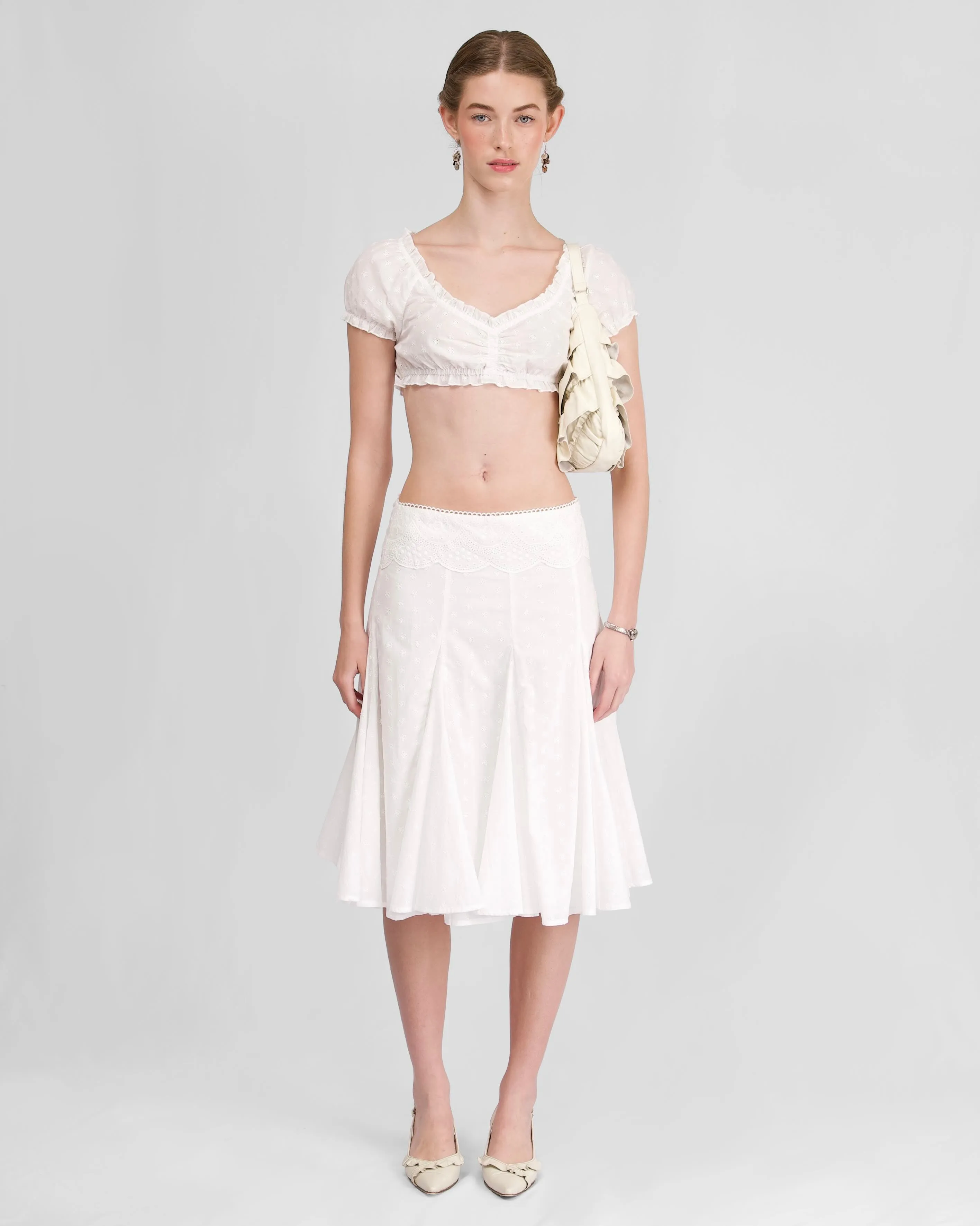 Lace Eyelet Midi Skirt sold by My Mum Made It product image thumbnail 3