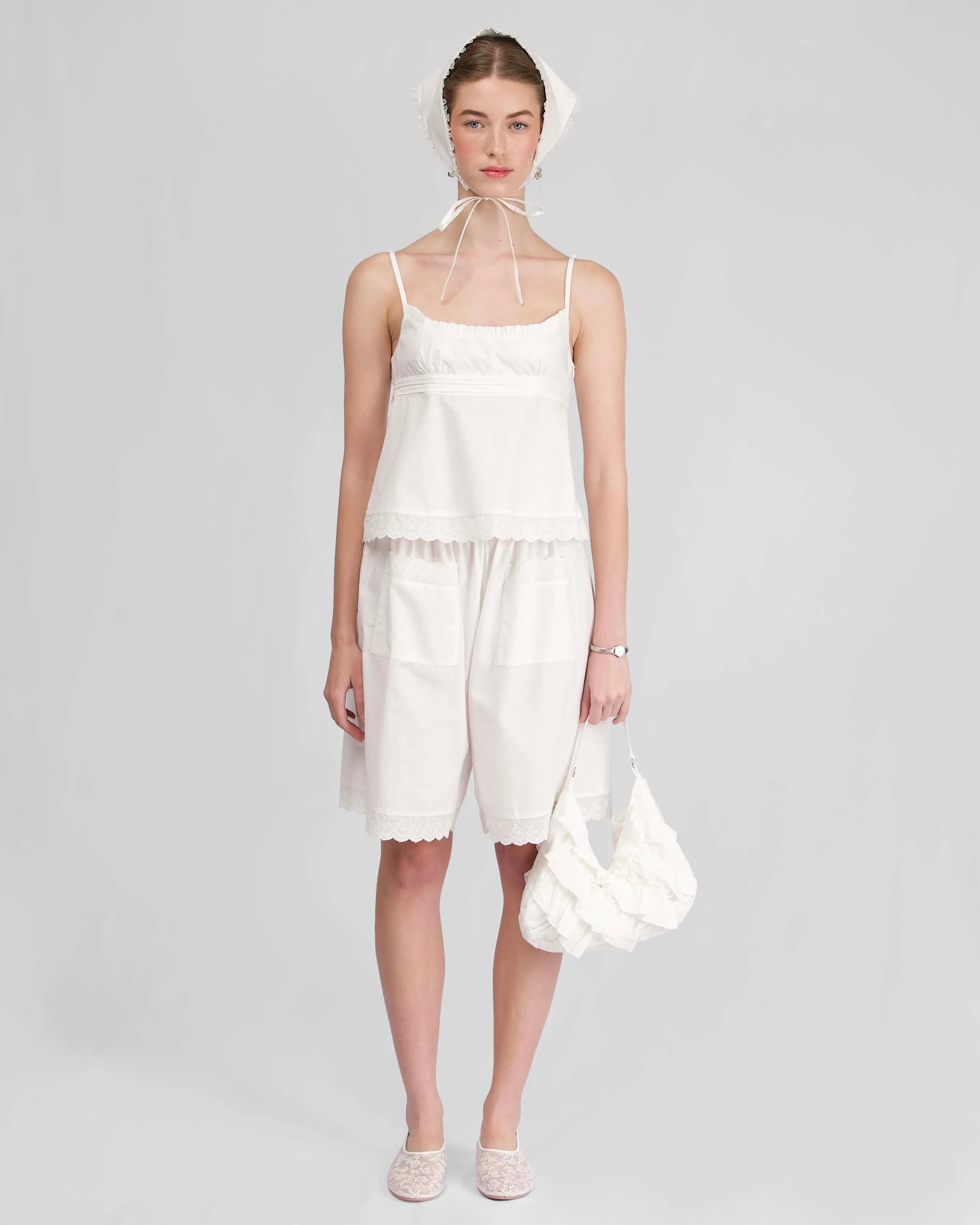 Lace Long Boxer - White sold by My Mum Made It product image thumbnail 4