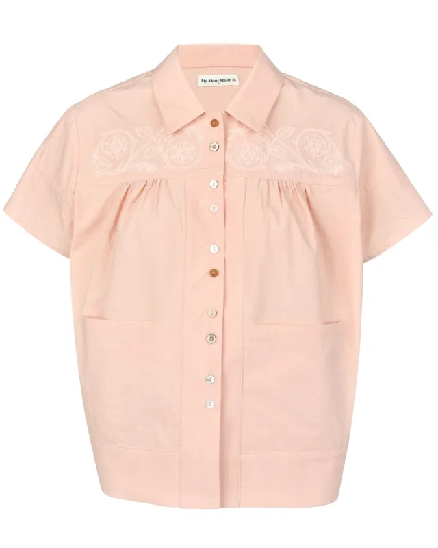Embroidery Pocket Shirt - Peach sold by My Mum Made It