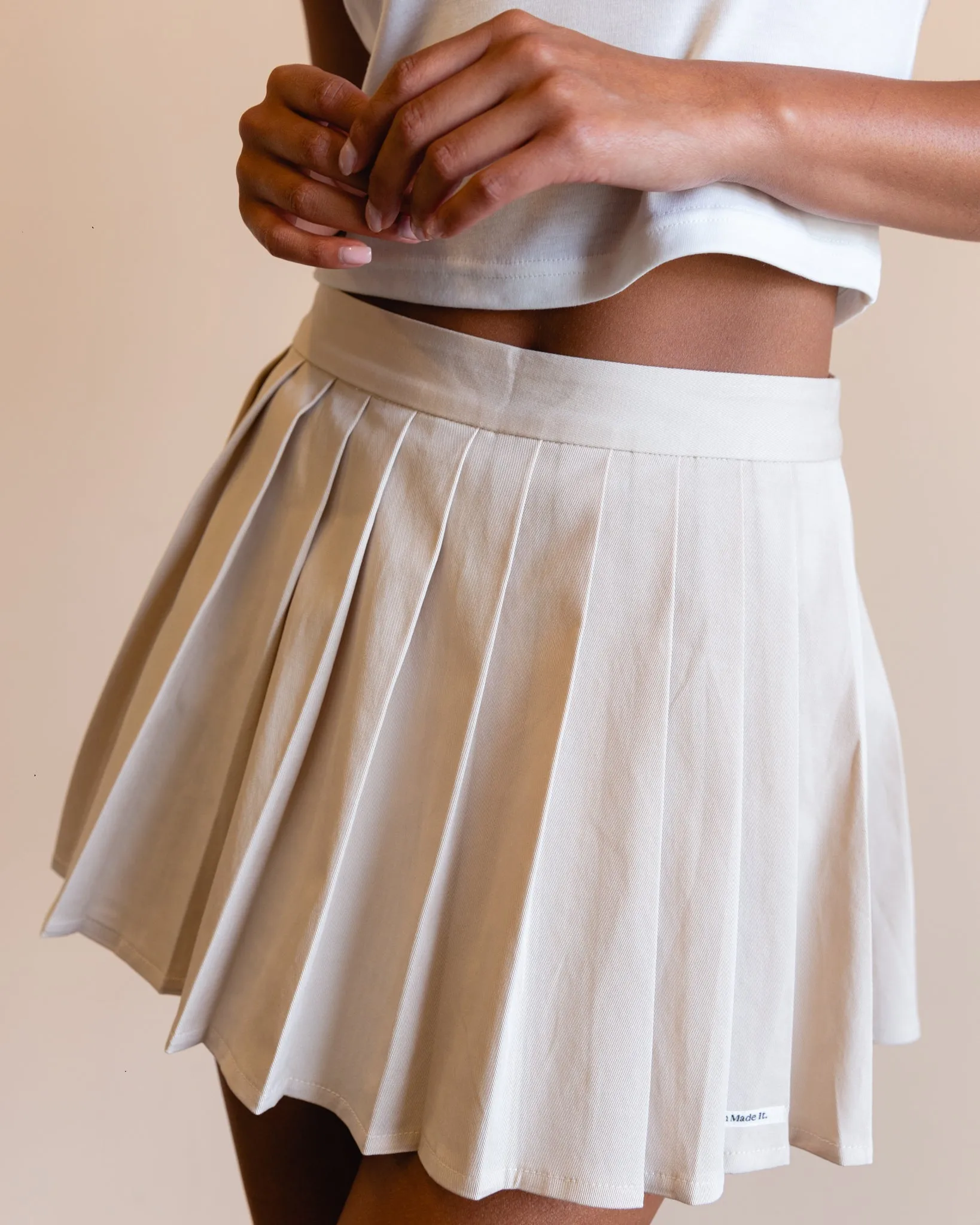 Tencel Pleat Skort - Beige sold by My Mum Made It product image thumbnail 2