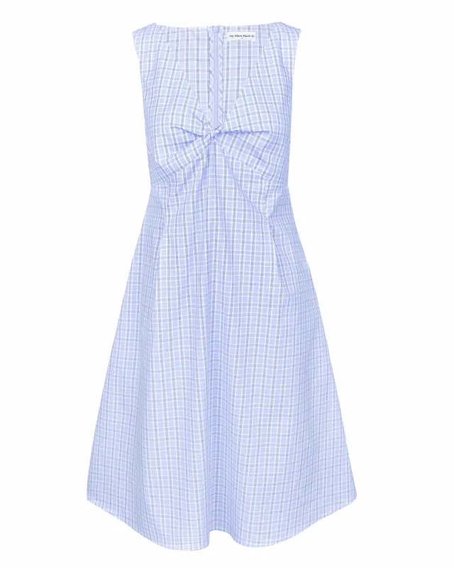 Mona Midi Dress - Sky Blue Check sold by My Mum Made It