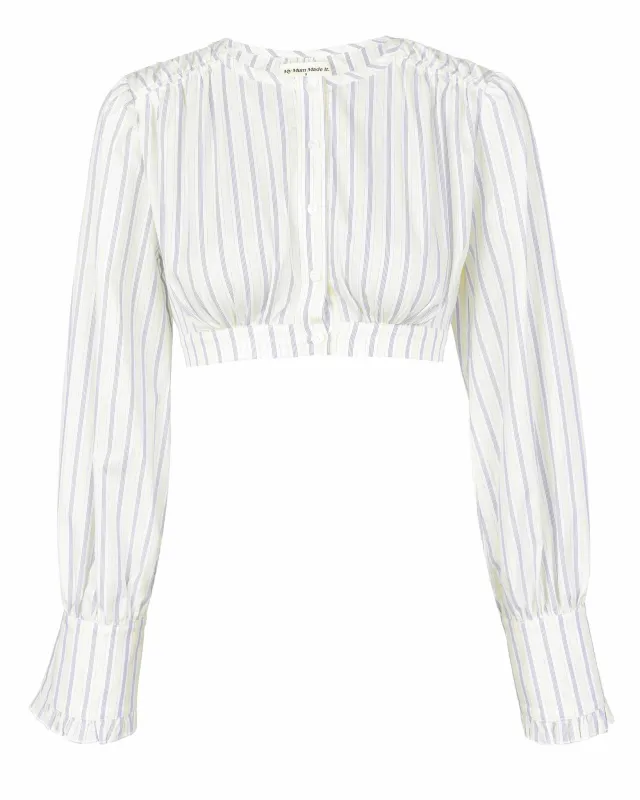 Cotton Gather Blouse - Pacific Stripe sold by My Mum Made It