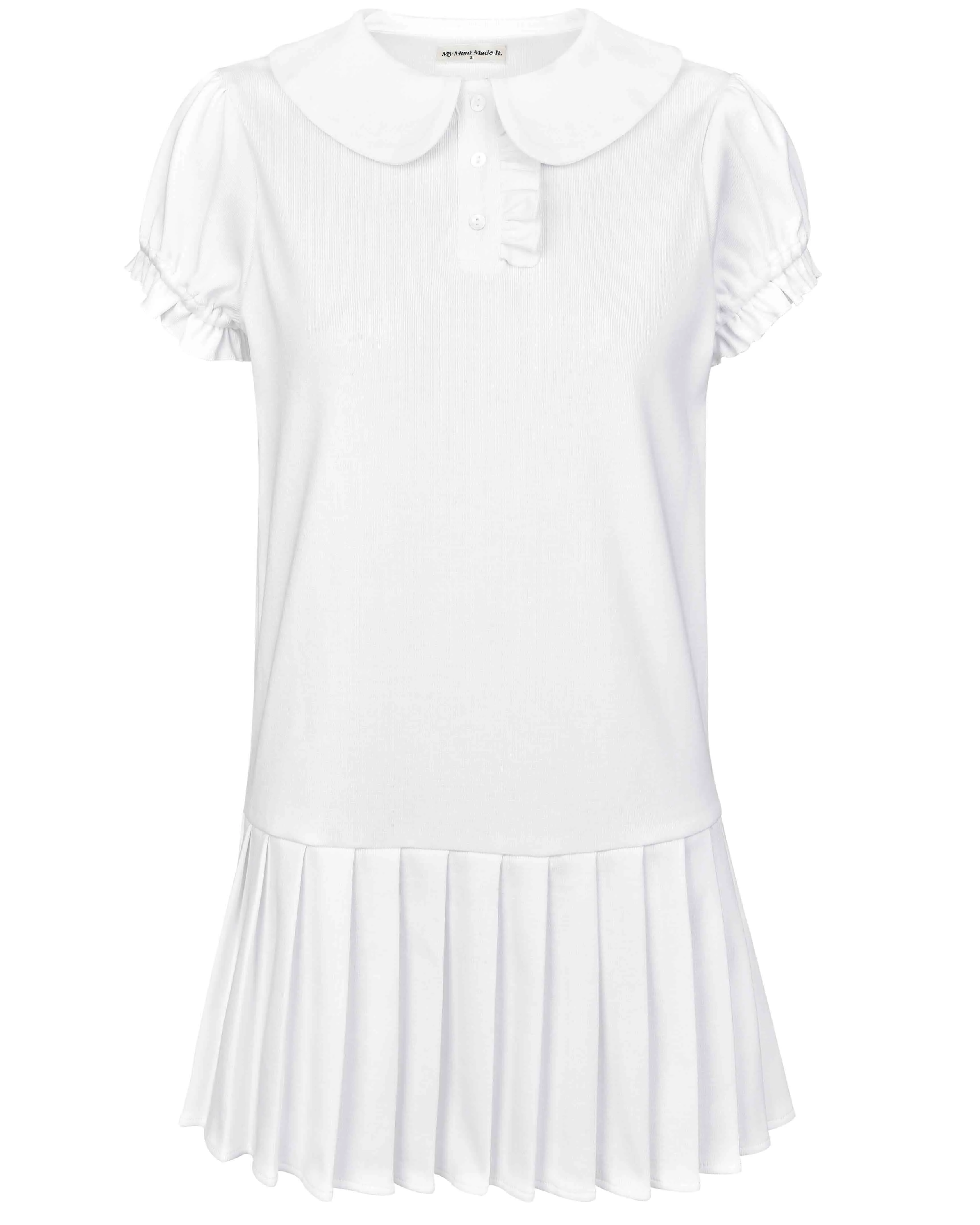 Polo Mini Pleat Dress - White sold by My Mum Made It