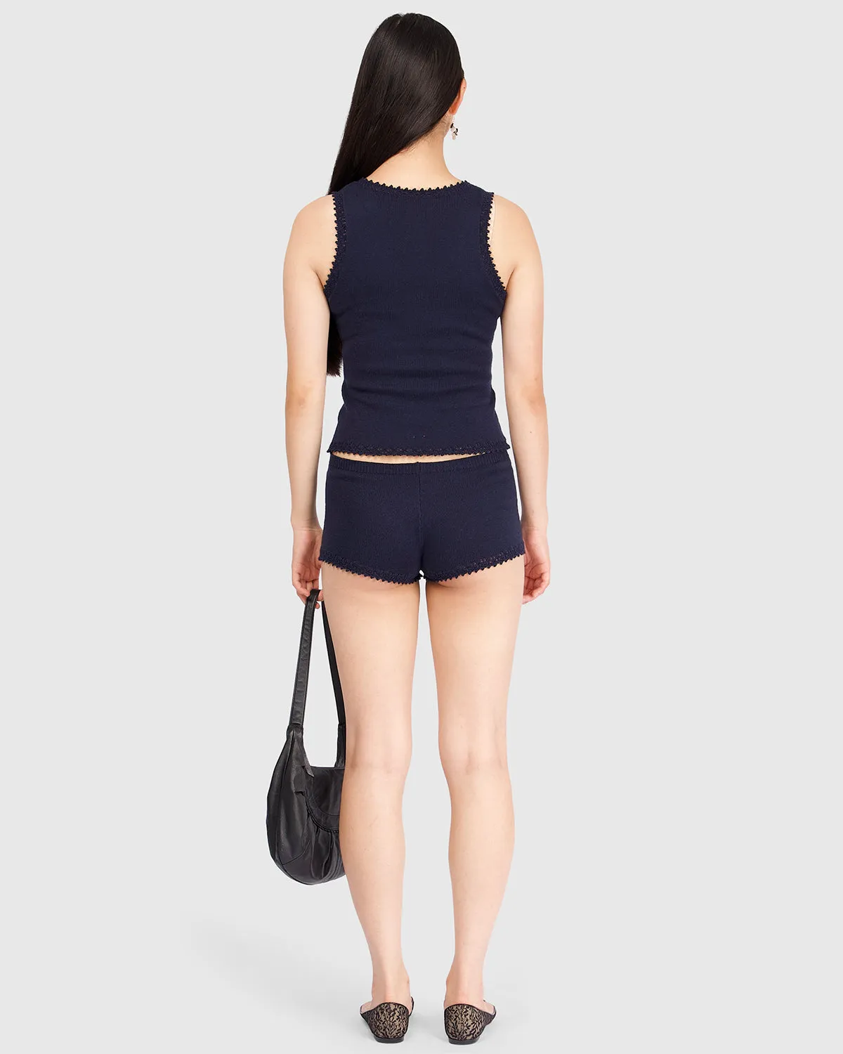 Lace Knit Tank - Navy sold by My Mum Made It product image thumbnail 5